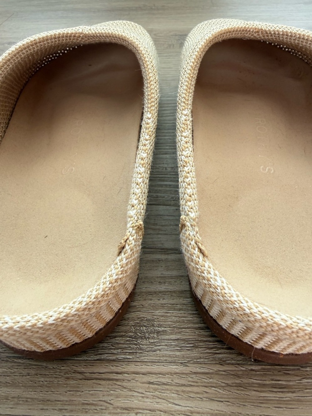 Rothy's Hemp Casual Clog Slip On Comfort Shoes Pelican Raffia Knit Washable Sz 7 - Picture 5 of 12